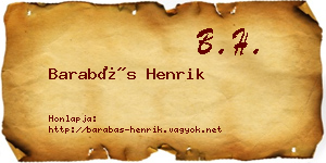 Barabás Henrik névjegykártya